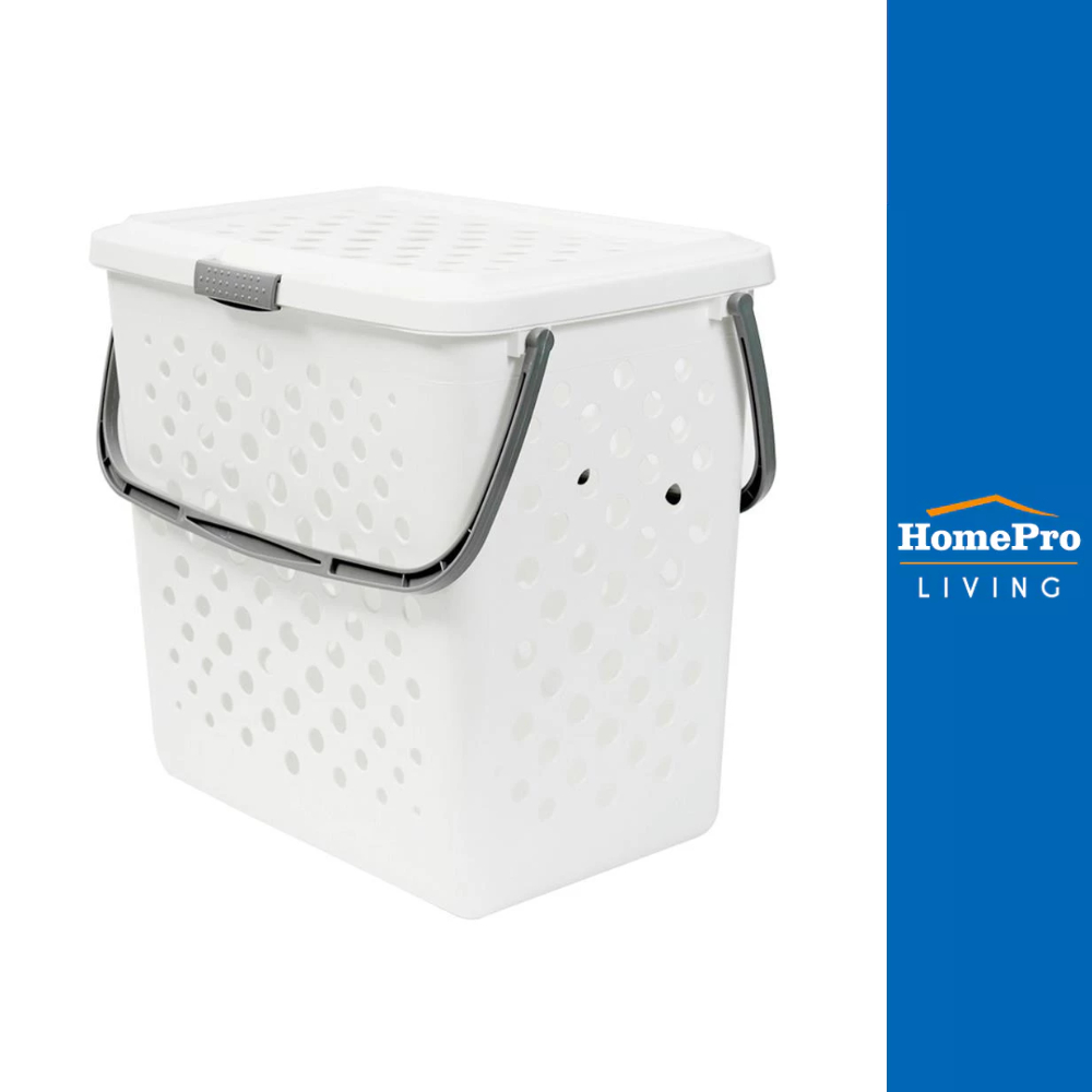 PLIM ตะกร้าผ้าเหลี่ยมมีฝาหูหิ้ว Bk-138 จัดส่งโดย HomePro