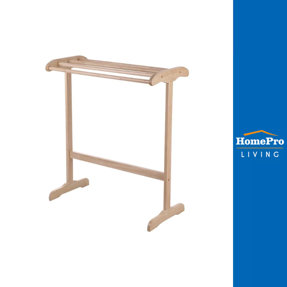 HomePro ราวพาดผ้าไม้ยางพาราธรรมชาติ 5เส้น ยาว 78cm. แบรนด์ PLIM