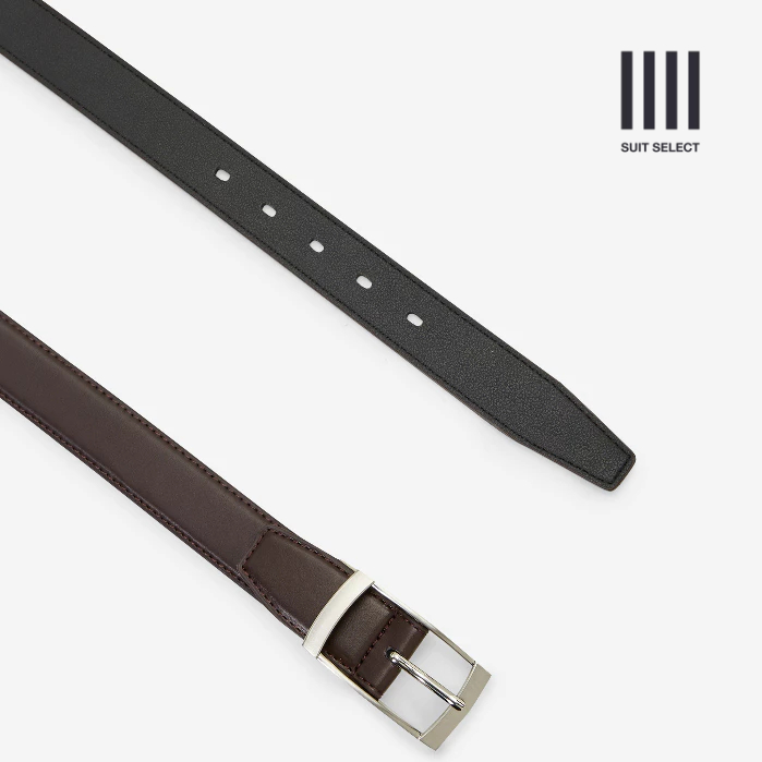 SUIT SELECT Pin Belt (Dark Brown) เข็มขัดหนังสีน้ำตาล