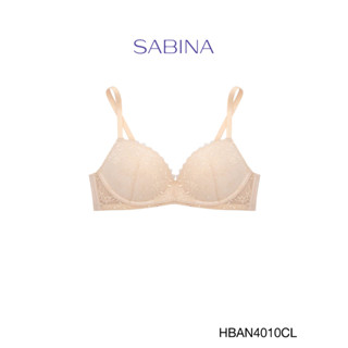 Sabina เสื้อชั้นใน Habpy Push Invisible Wire (ไม่มีโครง) ฟองน้ำดันทรงหนาพิเศษ รหัส HBAN4010CL สีเนื้ออ่อน