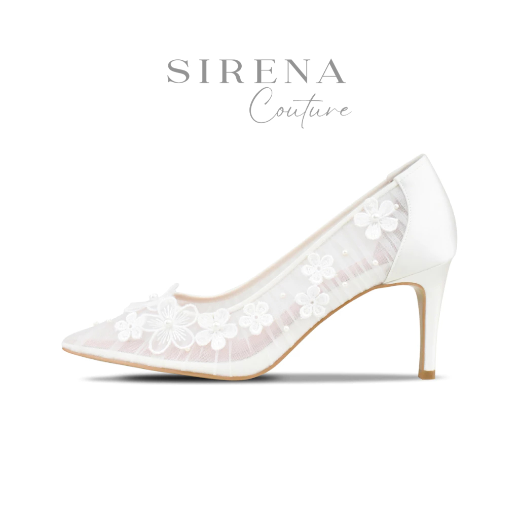 SIRENA รองเท้าเจ้าสาว หัวแหลม ส้นสูง 3.1 นิ้ว รุ่น ADELINE สีงาช้าง