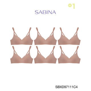 Sabina เสื้อชั้นใน (Set 6 ชิ้น) Invisible Wire (ไม่มีโครง) รุ่น Perfect Bra รหัส SBXD97111C4 สีเนื้อแทน