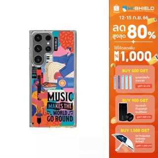 [S23ultra][S22ultra] HI-SHIELD Stylish เคสใสกันกระแทก Samsung S23ultra รุ่น Music3