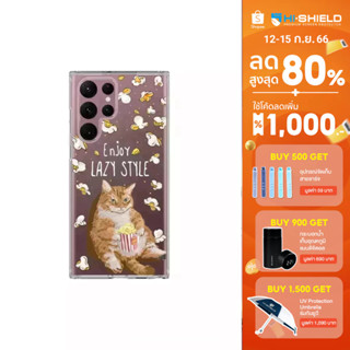 [S23ultra][S22ultra] HI-SHIELD Stylish เคสใสกันกระแทก Samsung S22ultra รุ่น Popcorn Cat