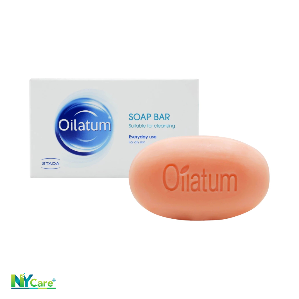 สบู่ก้อนสูตรอ่อนโยน สำหรับผิวแพ้ง่าย ผิวแห้งมาก Oilatum Soap Bar 100 g.เป็นผลิตภัณฑ์ที่แพทย์ผิวหนังแนะนำ