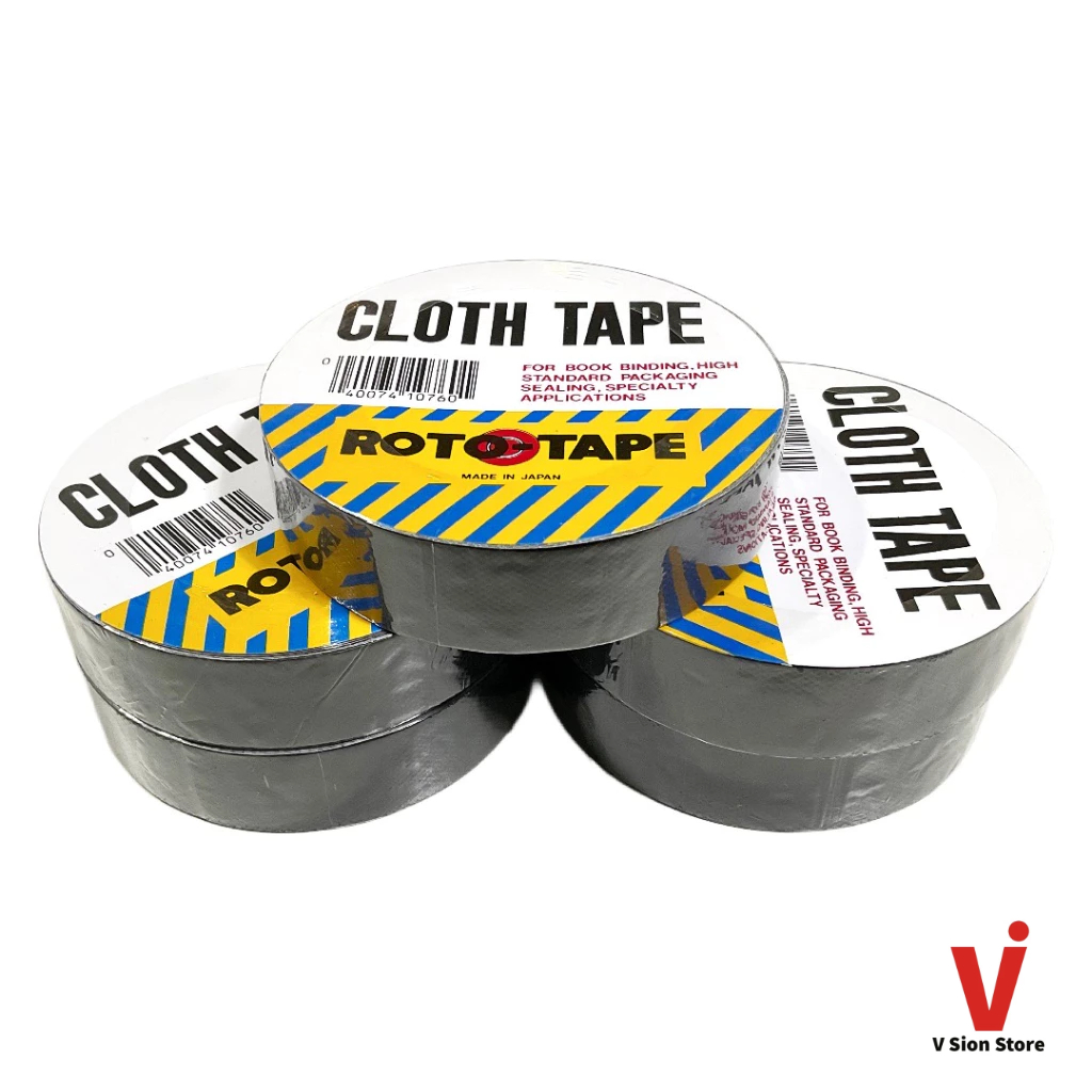 ROTO TAPE Cloth Tape 1" x 10yds เทปผ้า เทปกาว Black สีดำ