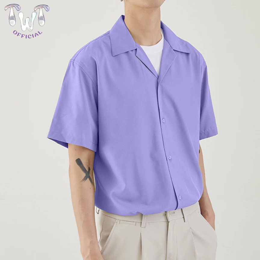 เสื้อเชิ้ตแขนสั้นสีพื้น เสื้อเชิ้ตสไตล์เกาหลี ผ้านิ่มใส่สบายใส่ได้ทั้งชายและหญิง ( CD33 )
