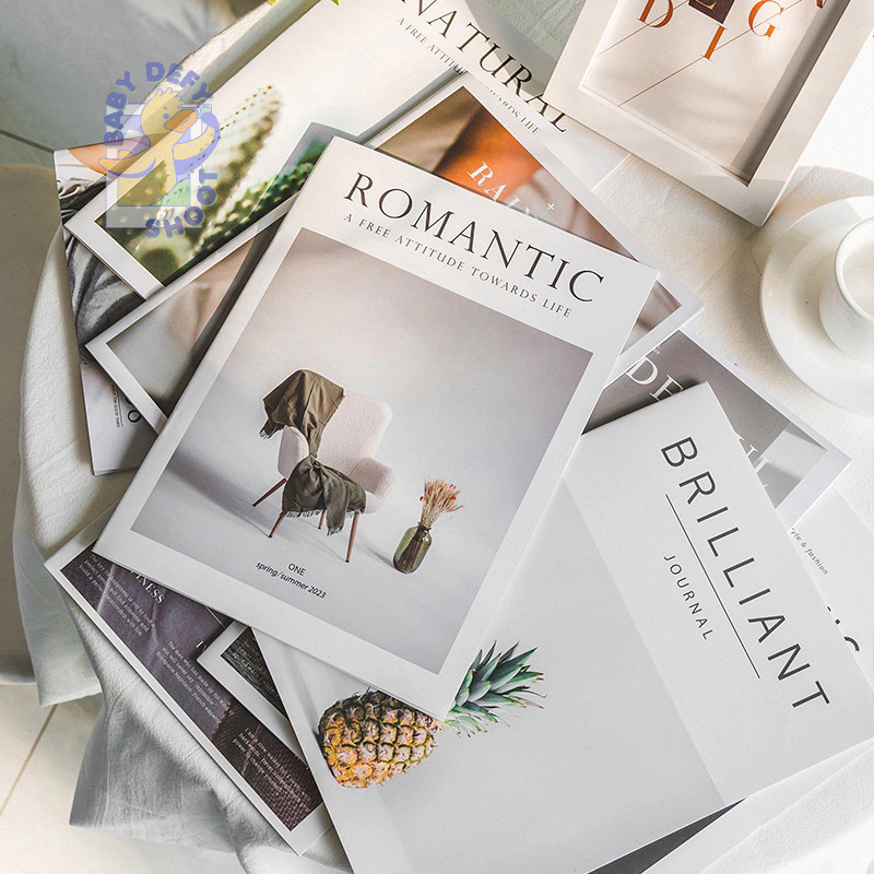 < มี 17 ลาย > นิตยาสารภาพ[3] ภาษาอังกฤษ มินิมอล Minimal Styleภาพสี พร็อบ ฉากหลัง กระดาษมัน การ์ดตกแต่ง สมุดภาพ นิตยาสาร