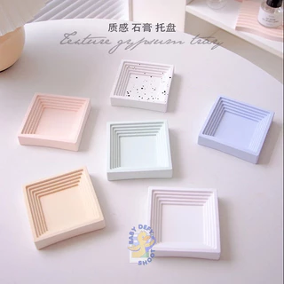 <พร้อมส่ง> แท่นยิปซั่ม Arch&Wave สีพาสเทล Gypsum Pastel Plate | 7 แบบ | แบบโค้ง แบบคลื่น พร็อบ แท่นปูน ของตกแต่งบ้าน จาน