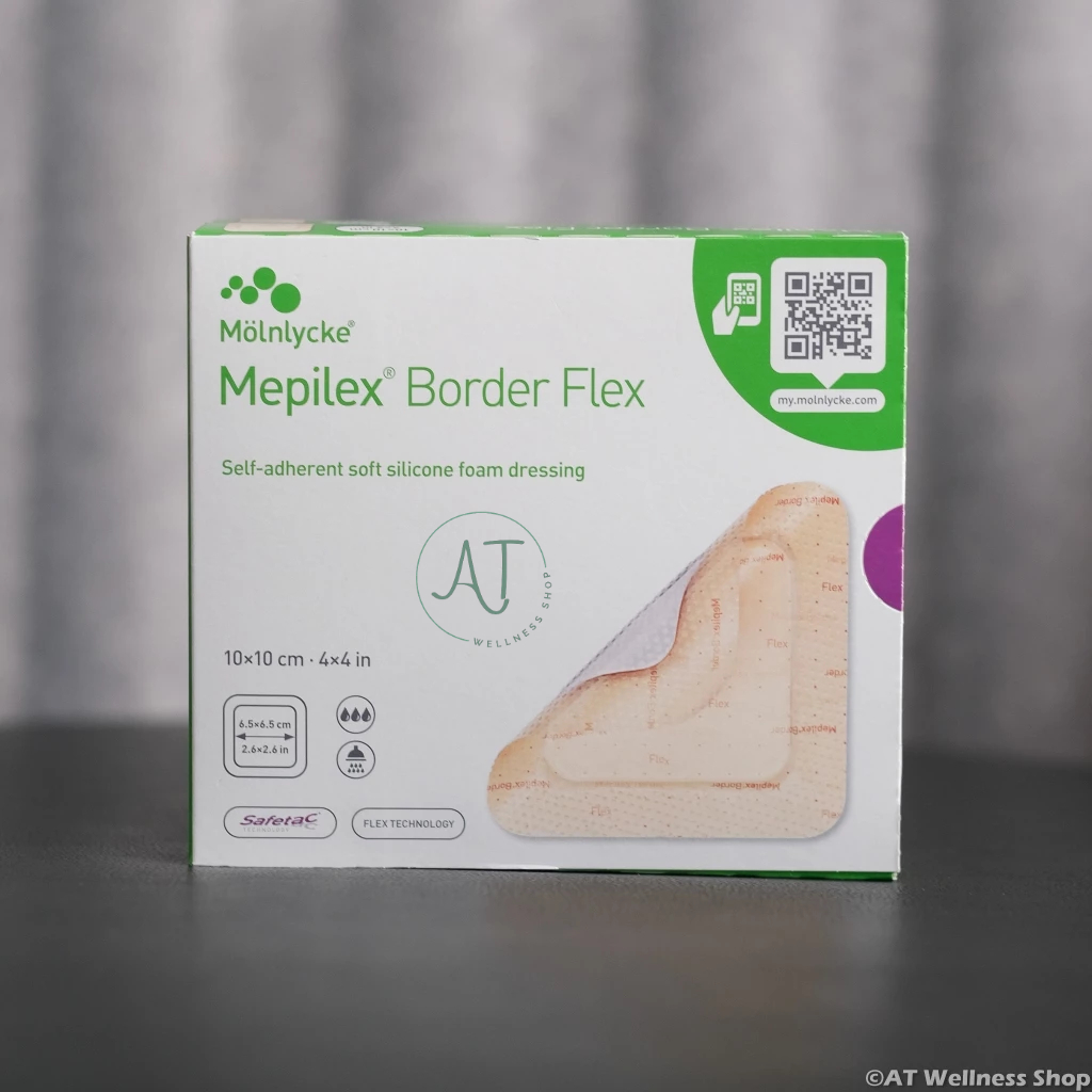 Mepilex border flex แผ่นโฟมปิดแผล มีขอบกาว กันน้ำ (ราคาต่อ 1 แผ่น)(Price per 1 sheet)