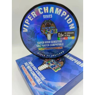 (VIPER CHAMPION) สาย PE ถัก8 แบบมัลติคัลเลอร์ (สลับสีทุก10ม.) ขนาด 0.6-4.0 ยาว 150-200-300ม.
