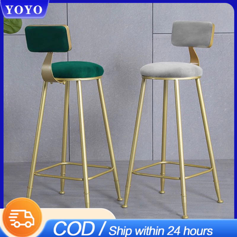 จัดส่งวันนี้ bar chair เก้าอี้บาร์ เก้าอี้ทรงสูง การออกแบบเบาะหุ้มเบาะ รับน้ำหนักได้ 130KG นั่งสูง75cm