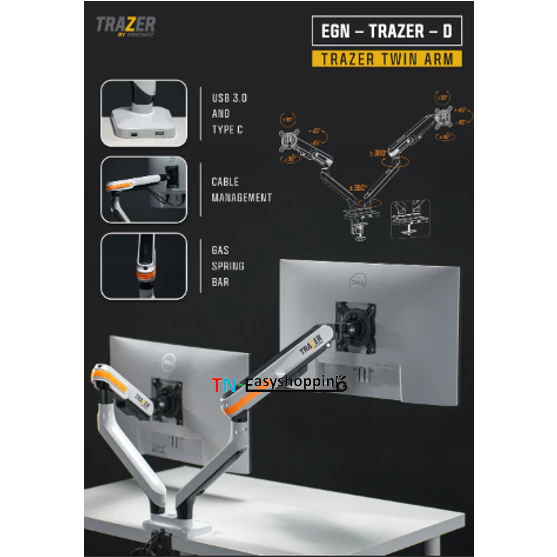 MONITOR MOUNT (ขาตั้งจอ) ERGONOZ TRAZER TWIN (EGN-TRAZER-D) - By TN-EasyShopping