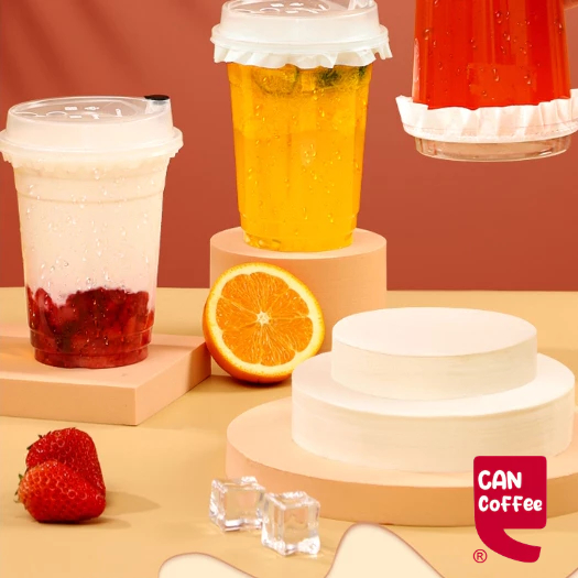 Can Coffee กระดาษปิดปากแก้ว กันน้ำหก 500 แผ่น ตะกร้อกระดาษ ฝาครอบแก้ว กระดาษกันน้ำ กระดาษกันรั่ว 4LJW