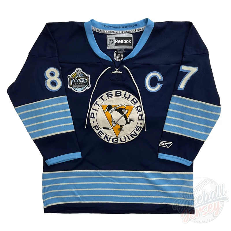 เสื้อฮ็อกกี้ NHL Sidney Crosby Reebok Winter Classic Pittsburgh Penguins Jersey  Size L-XL เด็กโต หรือ ผู้หญิง ใส่ได้