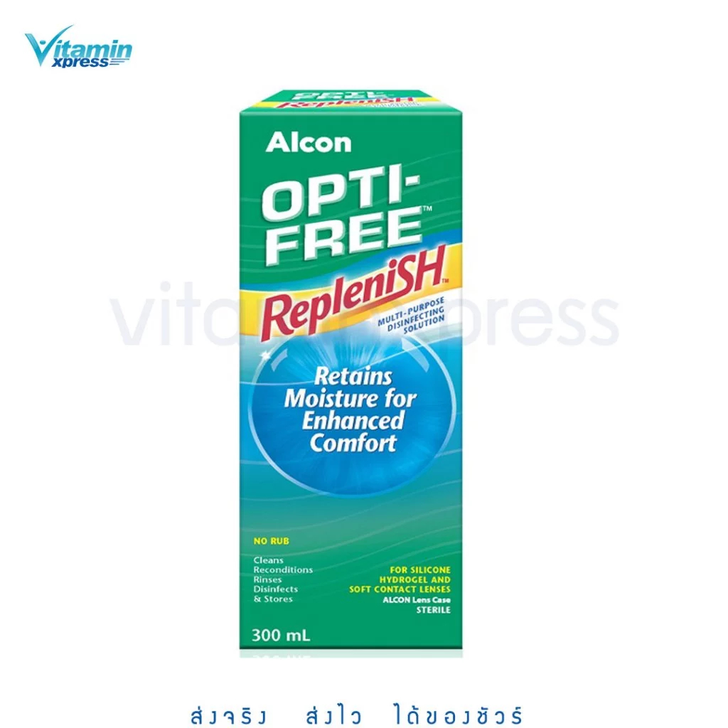Exp 11/27 Alcon opti-free Replenish 300 ml. อัลคอน น้ำยาล้างคอนแทคเลนส์ แช่คอนแทคเลนส์ 1 ขวด