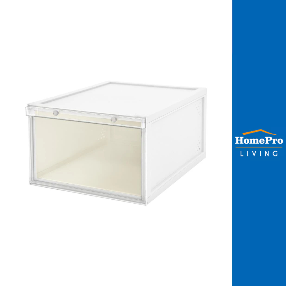 HomePro กล่องรองเท้า MAGNETIC LOCK MONO 28x37x18.3 ซม. สีขาว แบรนด์ STACKO
