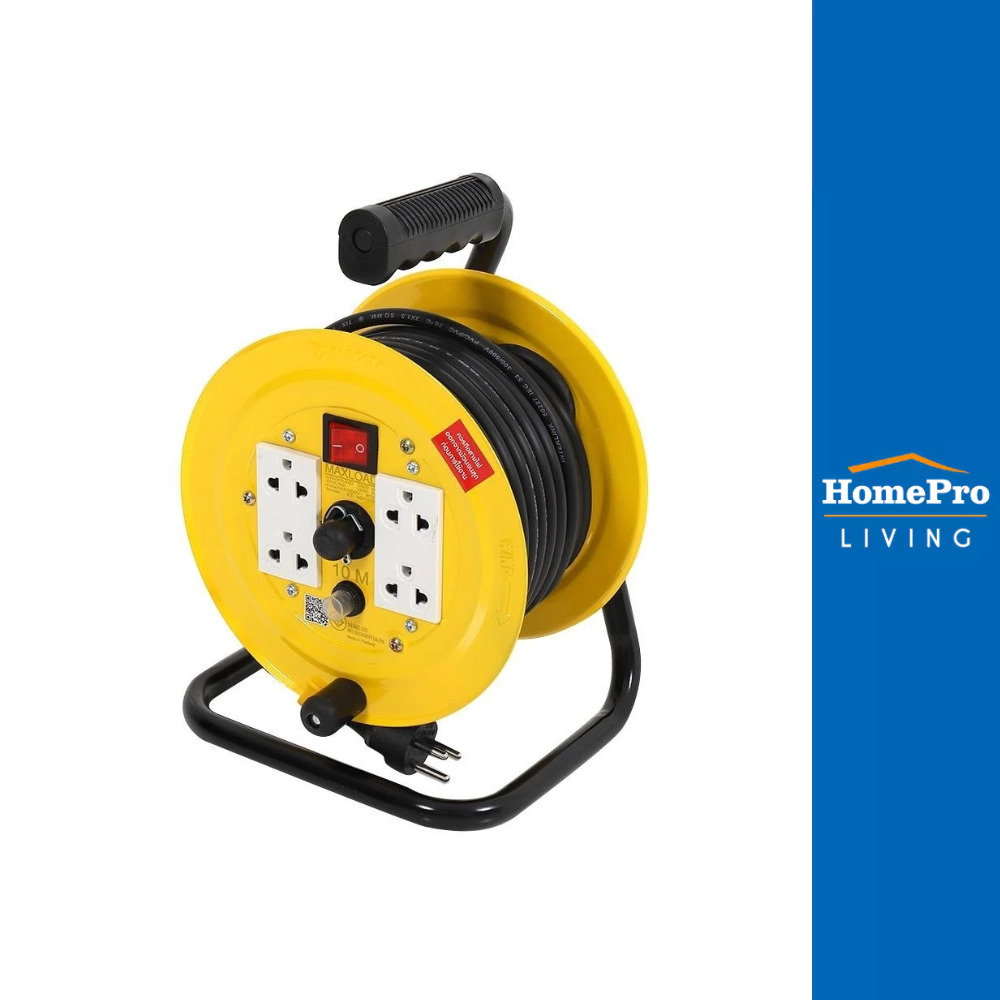 ELECKTA ล้อเก็บสายไฟ 4 ช่อง ET-MB1510 3600 วัตต์ 10 เมตร เหลือง จัดส่งโดย HomePro