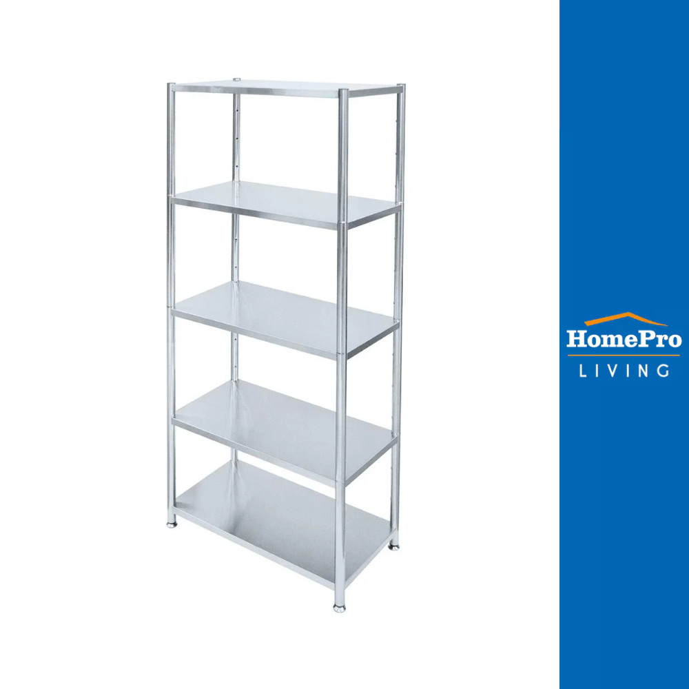 [จัดส่งพร้อมประกอบ] QLINE ชั้นวางของ 5 ชั้น สแตนเลส