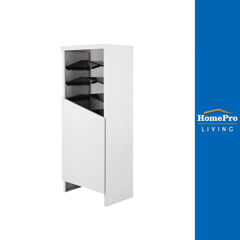[จัดส่งพร้อมประกอบ] KIOSK ตู้วางรองเท้า AN-01 สีขาว/ดำ จัดส่งโดย HomePro