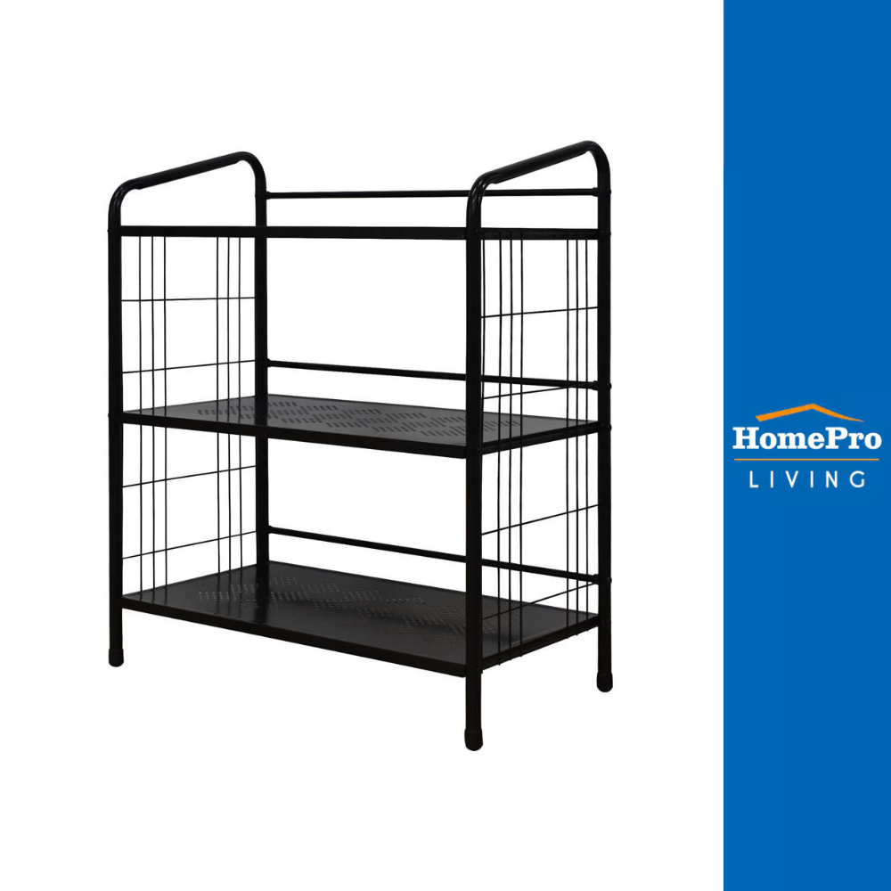 HomePro ชั้นวางของ 3 ชั้น RACK 75x41x92 ซม. สีดำ แบรนด์ ME LIVING