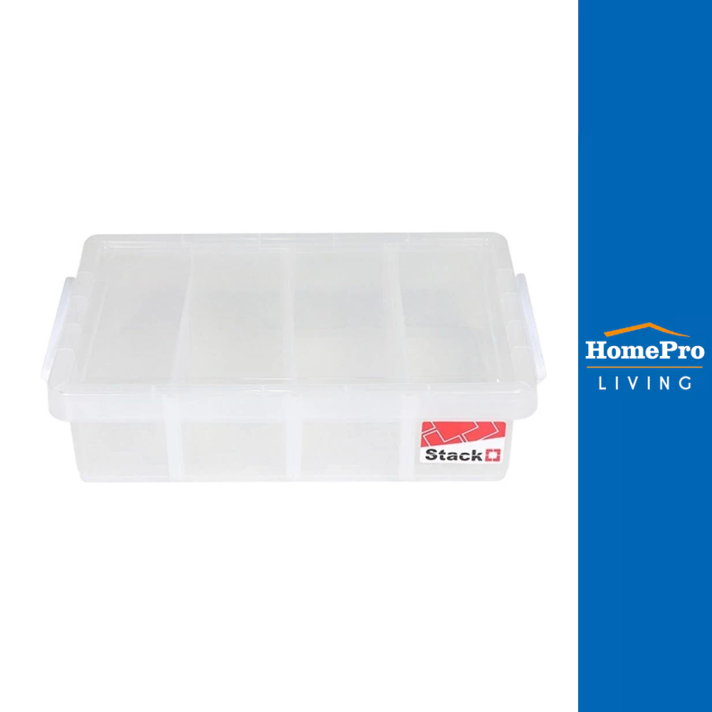 STACKO กล่องเก็บของ ฝาล็อค 57291 37.5x25.6x10 ซม. สีใส จัดส่งโดย HomePro