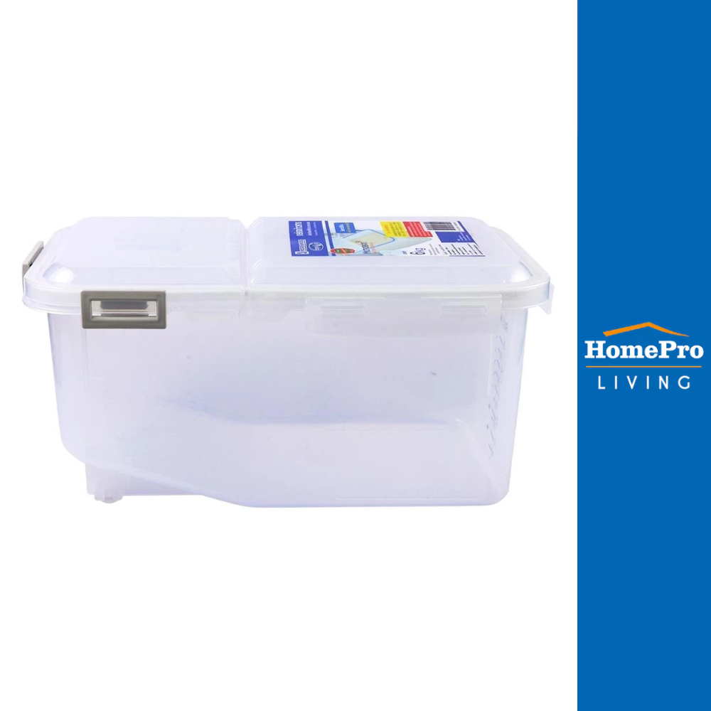 SUPER LOCK ถังข้าวสารพลาสติก 6 กก. + ถ้วยตวง 6044 สีขาว จัดส่งโดย HomePro