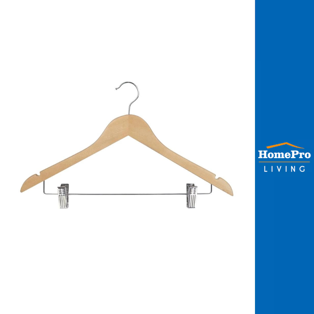HL ไม้แขวนเสื้อไม้มีหนีบ WHM66026 (1x1) จัดส่งโดย HomePro