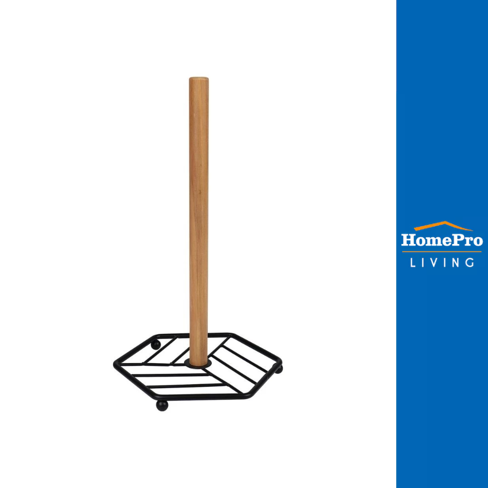 HomePro ที่ใส่ทิชชูม้วนเหลี่ยม WOOD สีดำ แบรนด์ KECH
