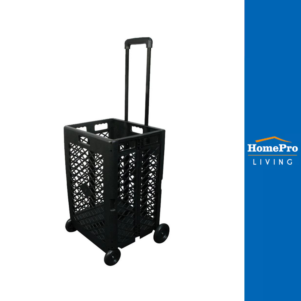 HomePro รถเข็นตะกร้าทรงสูงพับได้  JRWS-8B สีดำ แบรนด์ MATALL
