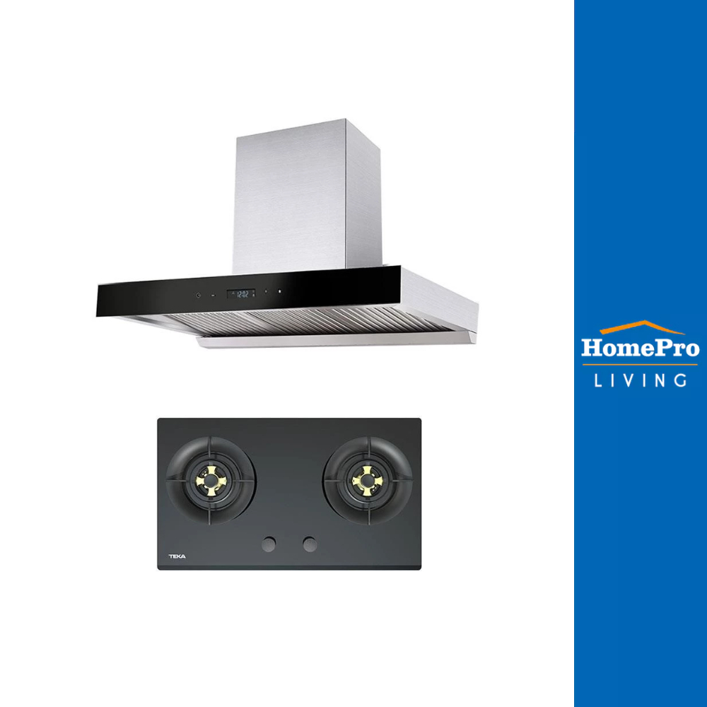 [ฟรีติดตั้ง! สำหรับระบบไฟพร้อมและไม่ครอบคลุมการเจาะท็อปเคาน์เตอร์] HomePro เตาฝัง+เครื่องดูดควัน  GT