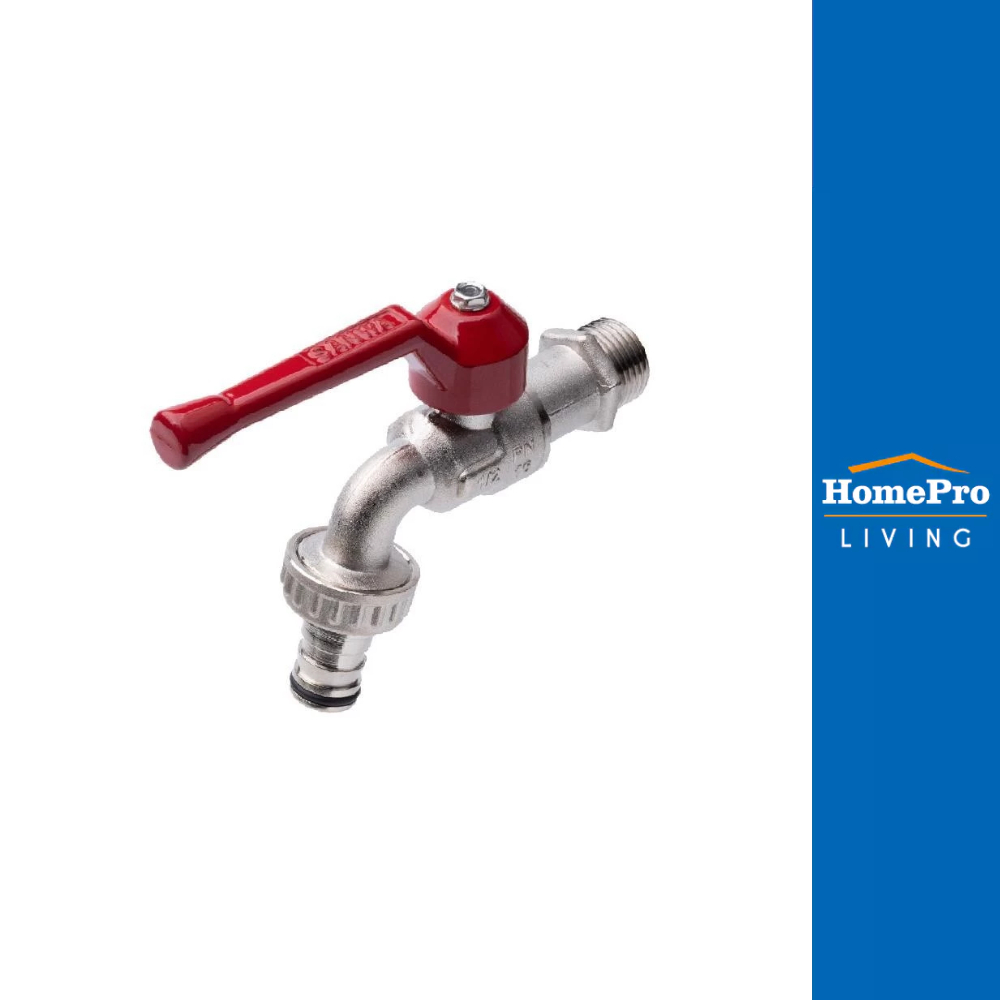 SANWA ก๊อกบอลสนาม 1 นิ้ว สีแดง จัดส่งโดย HomePro