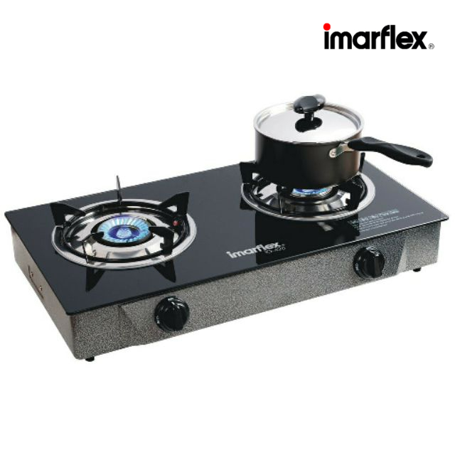 IMARFLEX_2 เตาแก๊ส หัวคู่ หน้ากระจก หัวแสตนเลส IG-426 ราคา ถูกที่สุด ดีลบีเคเค รูปภาพหลัก