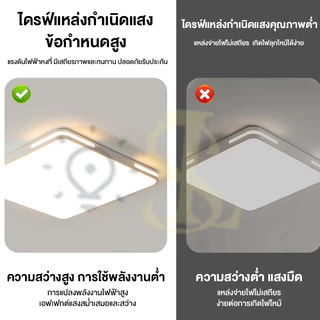 โคมไฟเพดาน ไฟ led เพดาน ง่าย โคมไฟติดเพดานทรงกลม 18W/24W/36W ปรับได้สามแสง มีให้สําหรับ ห้องนอน ห้องนั่งเล่น