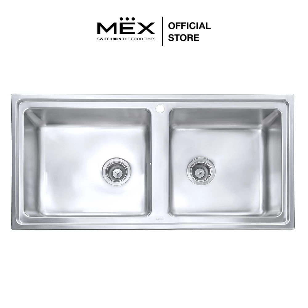 MEX รุ่น ELB120BM อ่างล้างจาน 2 หลุม สเตนเลส สตีล AISI 304
