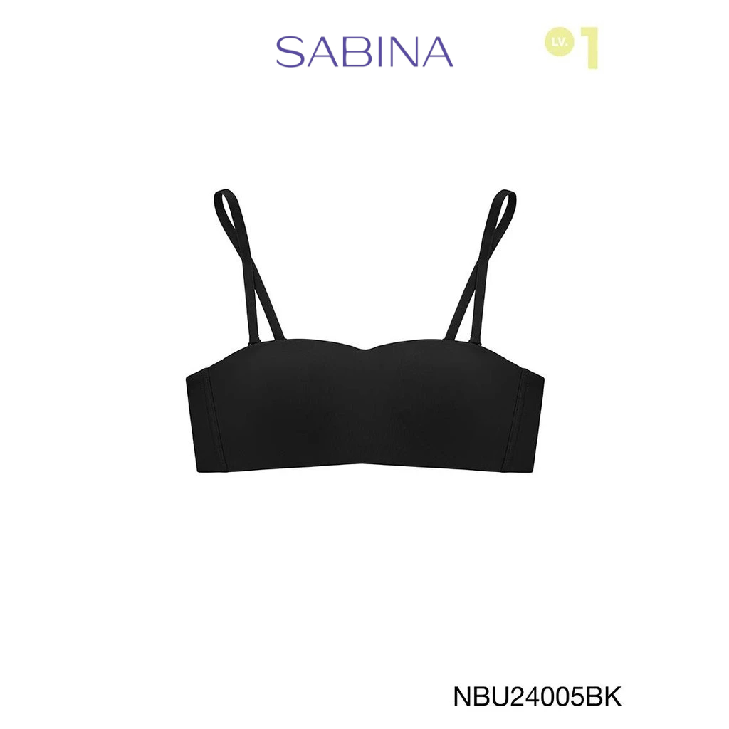 [Online Exclusive]  Sabina Pretty Perfect Level 1 เสื้อชั้นใน ไร้ตะเข็บ  ไร้โครง รหัส NBU24005BK - สีดำ