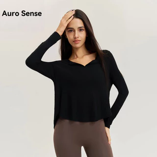 Auro Sense เสื้อ เสื้อยืด เสื้อแขนยาว ออกกำลังกาย แบบหลวม สำหรับ ผู้หญิง เหมาะสำหรับ ฟิตเนส โยคะ การออกกำลังกาย ห้องมีแ