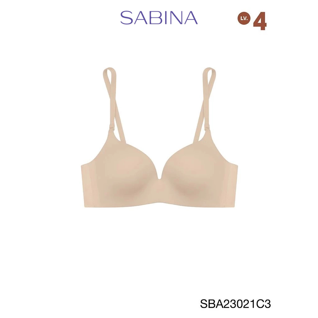 Sabina Doomm Doomm Level 4 เสื้อชั้นใน ไร้ตะเข็บ  ไร้โครง รหัส SBA23021C3 - สีเนื้อเข้ม