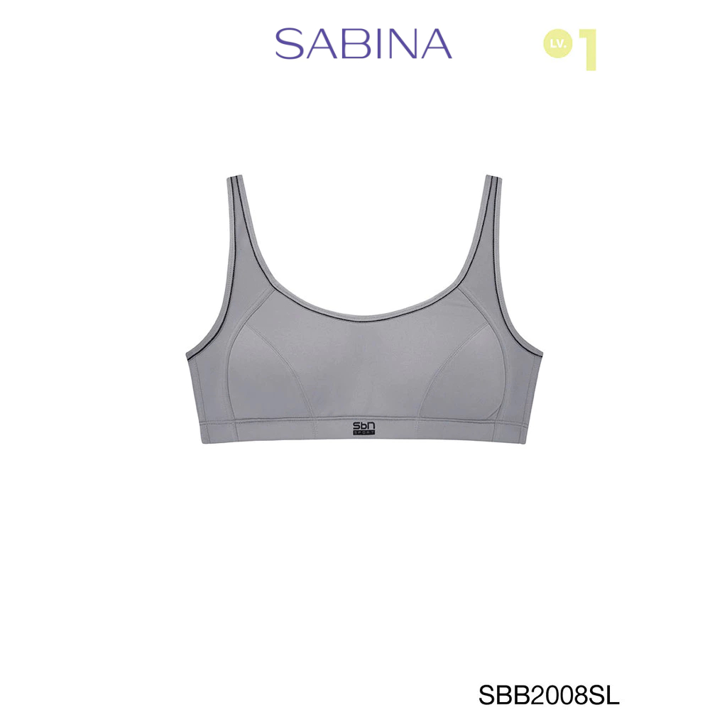 Sabina Sbn Sport Level 1 เสื้อชั้นใน  ไร้โครง รหัส SBB2008SL - สีเทาอ่อน