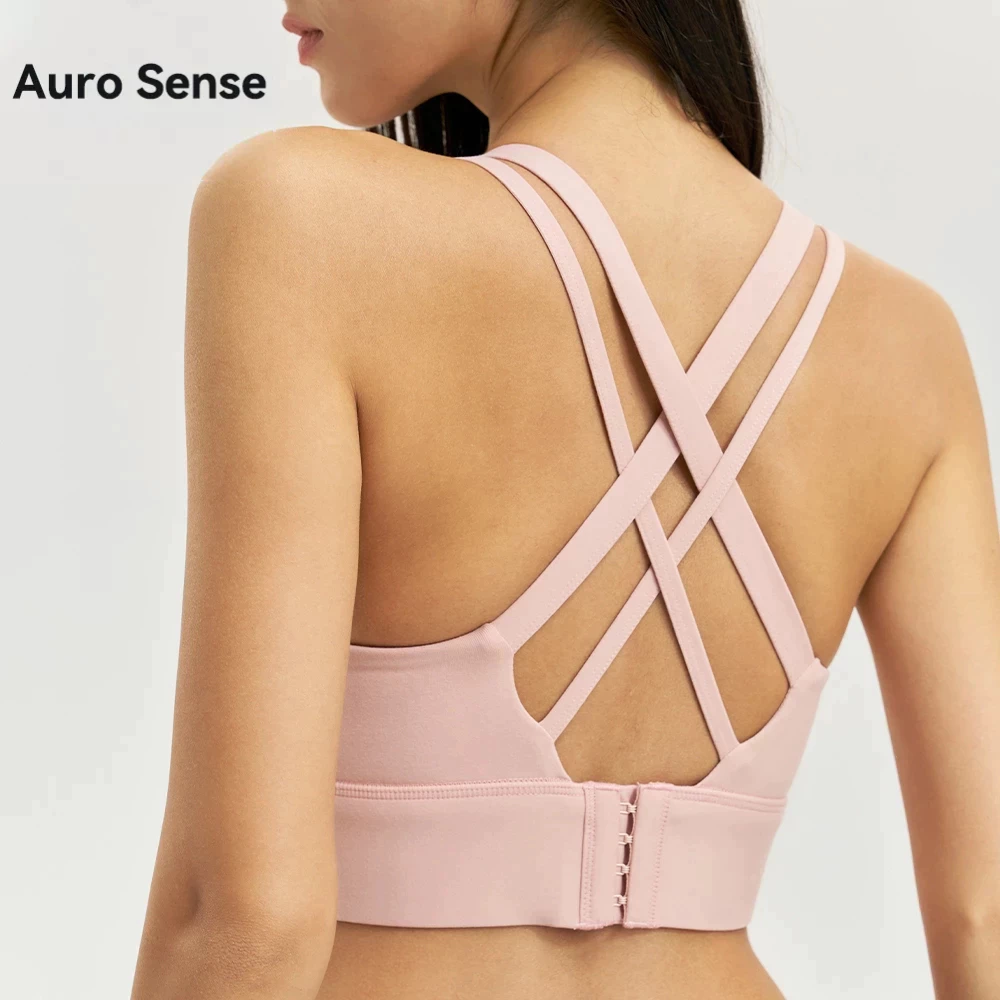 Auro Sense สปอร์ตบรา sport bra ออกกำลังกาย สำหรับ ผู้หญิง ออกแบบ สายเดี่ยวบาง ไขว้ด้านหลัง