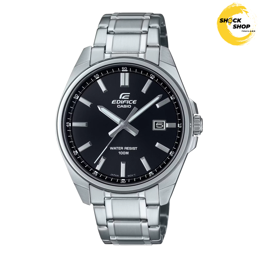 CASIO EDIFICE นาฬิกาข้อมือผู้ชาย รุ่น EFV-150D-1A สายสเตนเลสสตีล สีดำ คาสิโอ