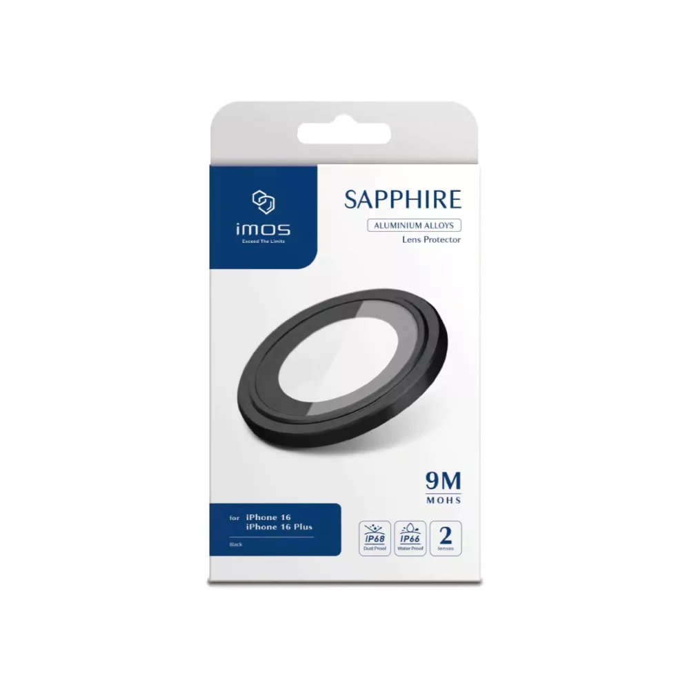 IMOS Sapphire Lens Protector Aluminium Frame for iPhone 16/16 Plus By Dotlife