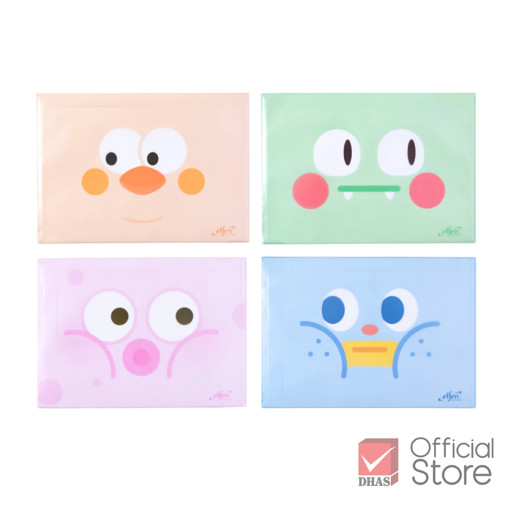 Elfen แฟ้มกระเป๋า แฟ้มกระดุม A4 พิมพ์ลาย คละสี จำนวน 1 ซอง