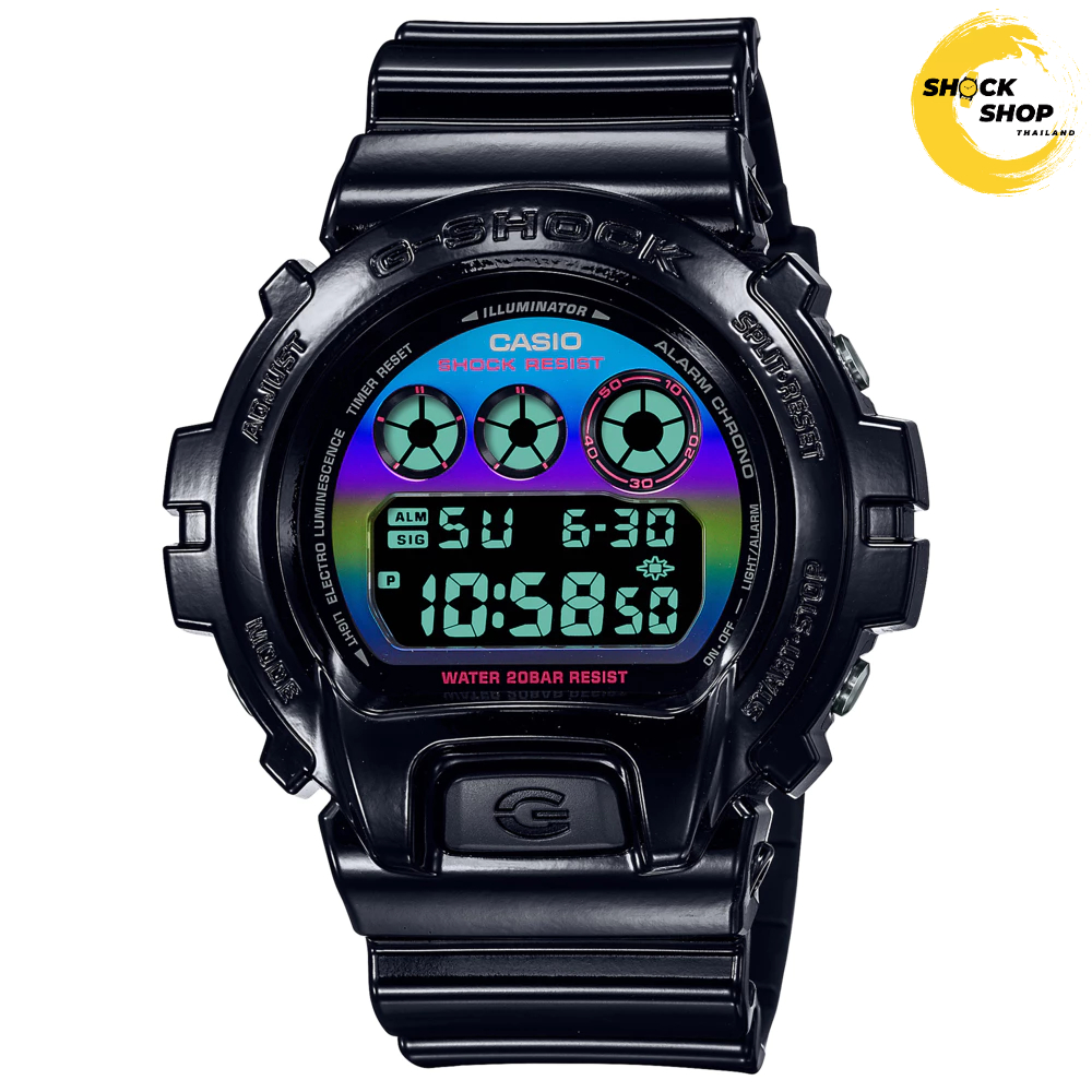 CASIO G-SHOCK นาฬิกาผู้ชาย รุ่น DW-6900RGB-1 วัสดุเรซิ่น สีดำ จีช็อค