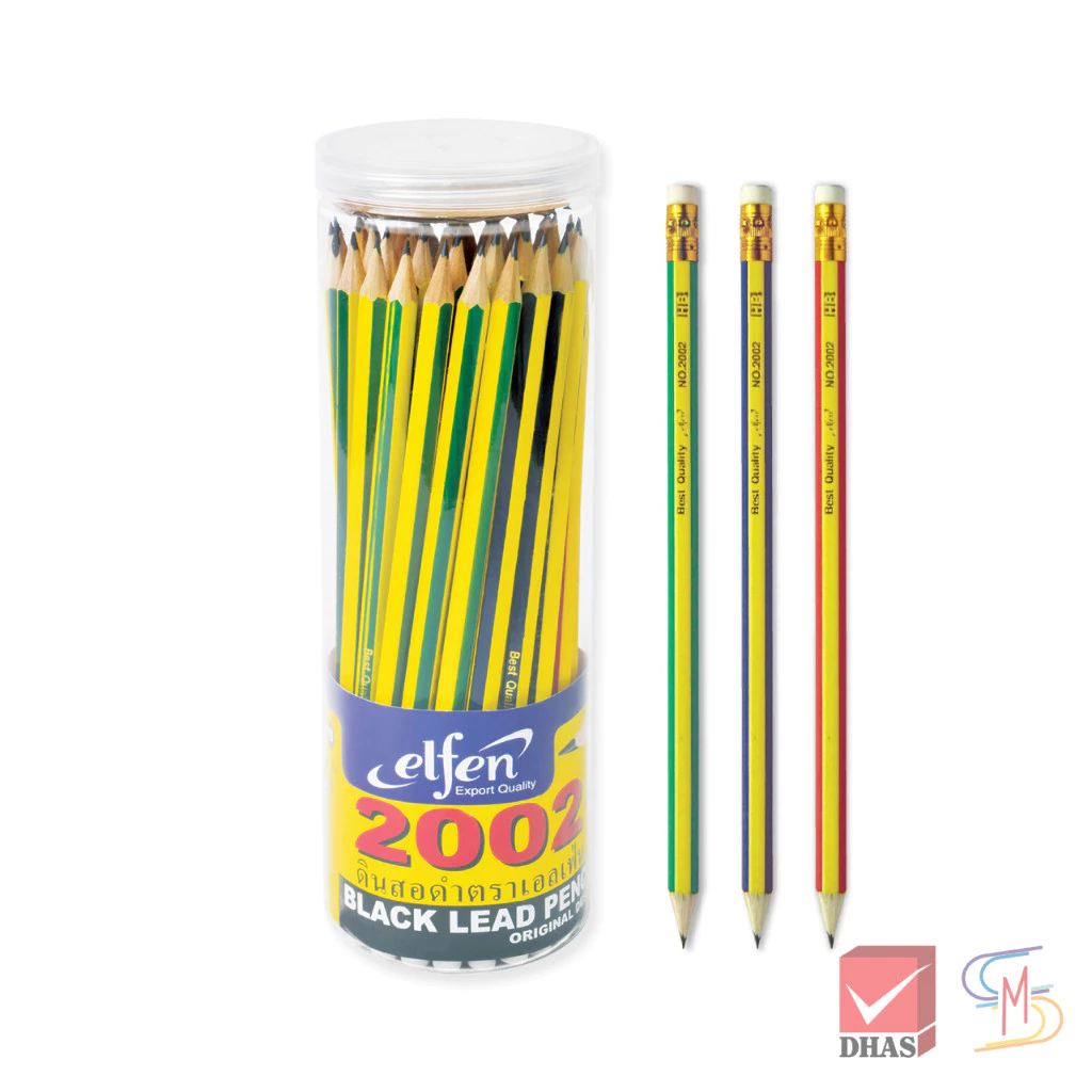 Elfen ดินสอ ดินสอดำ HB กระบอก รุ่น 2002 V1 จำนวน 50 แท่ง