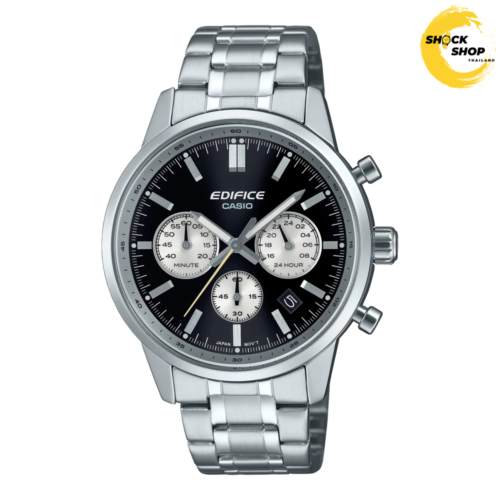 CASIO EDIFICE นาฬิกาข้อมือผู้ชาย รุ่น EFR-575D-1A สายสเตนเลสสตีล สีดำ คาสิโอ