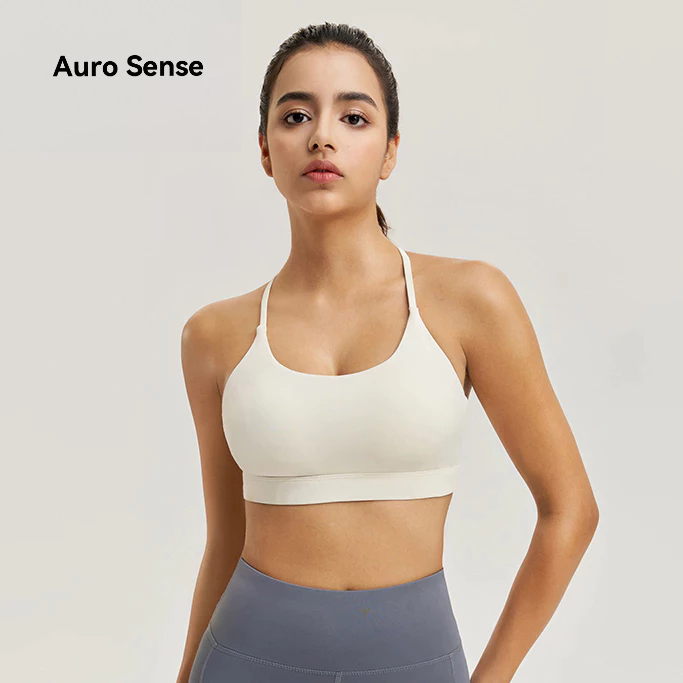 Auro Sense สปอร์ตบรา  ออกกำลังกาย สำหรับ ผู้หญิง ออกแบบ สายเดี่ยวบาง ไขว้ด้านหลัง เหมาะสำหรับ ยูการ์ดา และปราลาที