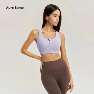 Auro Sense สปอร์ตบรา สำหรับ ผู้หญิง วิดพื้นแบบแรงกระแทกสูง ออกแบบ ซิปด้านหน้า คุณภาพสูง สปอร์ตบรา วิ่ง