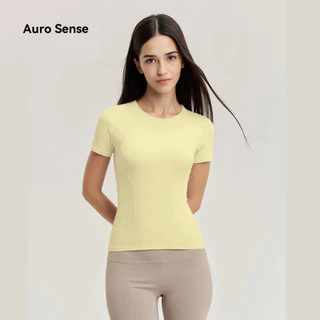 Auro Sense Yoga เสื้อยืด ระบายอากาศได้ดีและแห้งเร็วเหมาะสำหรับการวิ่งแขนสั้น