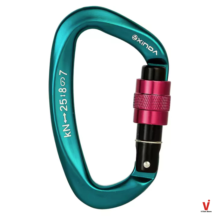 พร้อมส่ง Xinda 25KN D-shape Professional Carabiner Screw Locking Gate Carabiner - รูปที่ 6
